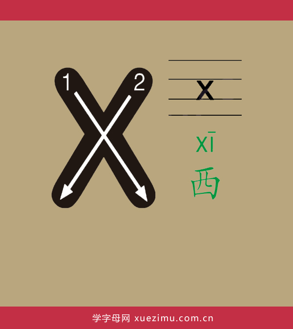 拼音x的写法
